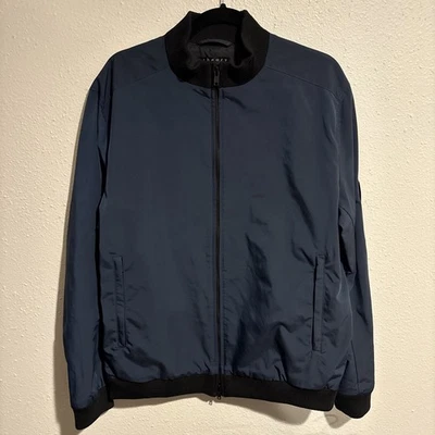 Theory Bomber Jacket Navy Blue Black Men’s XL Full Zip w/ Pockets - Image 1 of 4