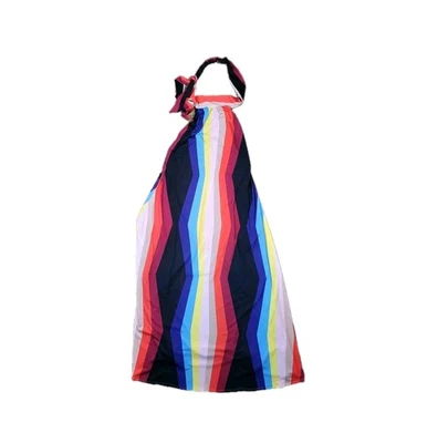 Judith March Halter Long Maxi Dress Multicolor Women's Small Striped Boho Beach - Image 1 of 4
