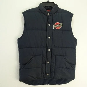 Big Ben by Wrangler Vintage 80s Men's Puffer Vest Medium Navy Blue North Western - Picture 1 of 12