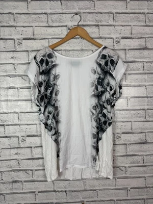 Top para mujer Firetrap estampado de calavera blanco fluido - talla 16 Foto 1 de 4