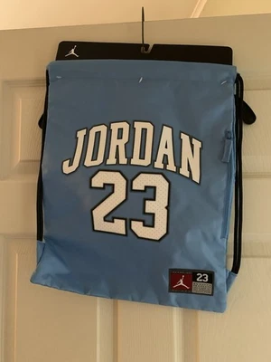 NWT Nike Air Jordan Jersey Gym Sack Bag.  University Blue. O-S.  9A0757-B9F.  - Image 1 of 4