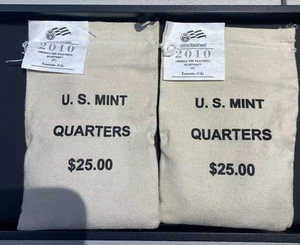 2010 - P.D. ATB Quarters Yosemite $25 U.S. Mint Sewn Bags - Picture 1 of 1