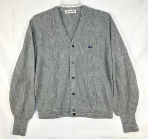 Vintage Izod Of London Lacoste Crocodile Cardigan Pullover USA Grau Größe M - Bild 1 von 12