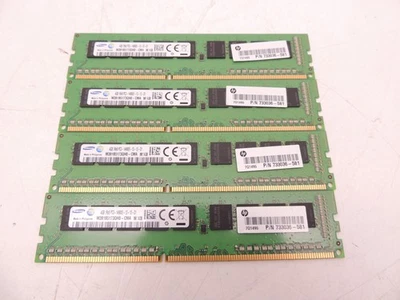 Lot Of 4 Matched Samsung 4GB PC3-14900E M391B5173QH0 Unbuffered ECC Ram - Image 1 of 2