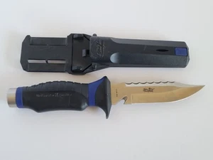 Underwater Kinetics Blue Tang Titanium Dive Ocean Sea Scuba Knife 316 SS Used - Picture 1 of 12