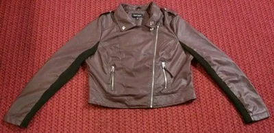 New With Tags New Look Womens X Large Dark Brown Polyurethane Jacket - Image 1 of 4