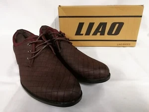 Liao Herren Braun Leder Schnürschuhe mit Nahtmuster Größe EU 43 - Bild 1 von 7