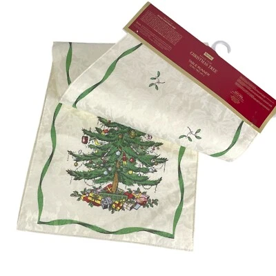 Spode Árbol de Navidad Corredor de Mesa 72" Marfil Jacquard Damasco Vacaciones Hogar Decoración Foto 1 de 4