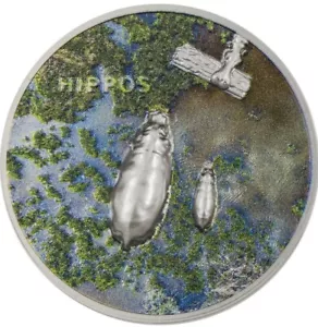 2023 Palau Split Views Hippos 1oz Silver Proof Coin with Mintage of 2023 - Picture 1 of 3