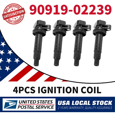 4Pcs OEM Ignition Coil 90919-02239 UF247 For 2000-2005 Toyota Celica GT 1.8L - Image 1 of 4