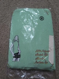 Vintage Stretch Knit Sleeveless Top Medium NOS GREEN Woman's Retro Hipster 1960s - Picture 1 of 15