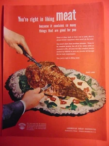 1946 AMERICAN MEAT INSTITUTE Like Roast Meat! photo art print ad - Picture 1 of 1