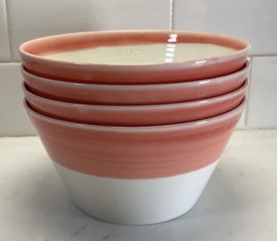 Royal Doulton 1815 Pastel Pink/White Cereal Bowls Set of 4 - Image 1 of 4