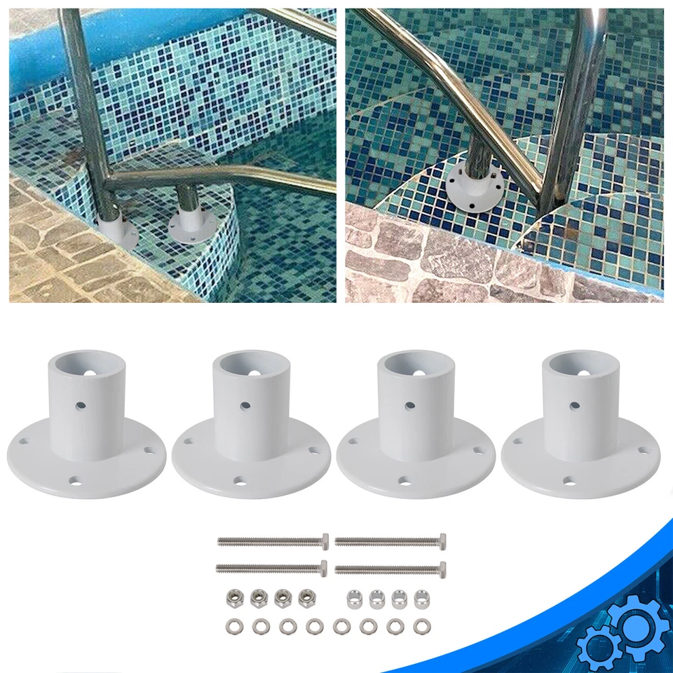 Aluminum Slide Deck Flange w/ Flange Bolt For Inground Swimming Pools 4 pcs - Image 1 of 4