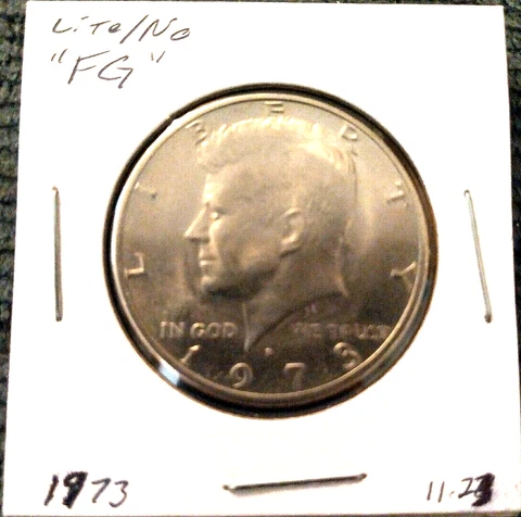 1973 D Kennedy Half Dollar DDR/Missing FG Error Cover