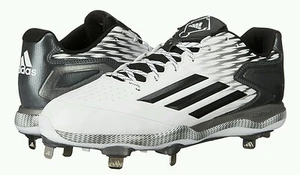 ADIDAS PowerAlley 3 (White/Black/Grey) Men's Size 7.5 Metal Cleats NEW w/o Box - Picture 1 of 9
