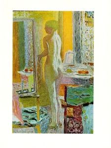 1969 Vintage PIERRE BONNARD "NUDE BEFORE A MIRROR" COLOR offset Lithograph Print - Picture 1 of 2