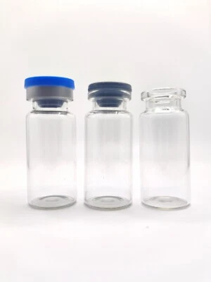 10mL Clear Glass Vial, Rubber Stopper& Flip Off Aluminum Cap,10pc Free Shipping - Image 1 of 4