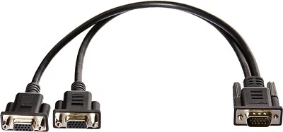 VGA 15 Pin Male 1 To 2 Dual Female SVGA VGA Monitor Y Splitter Cable - Image 1 of 4