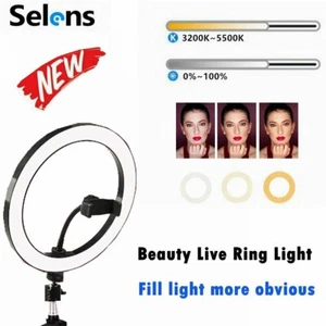 10" LED Ring Light w/ Ballhead Phone Clamp for Youtube Makeup Video Live Selfie - Picture 1 of 12