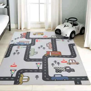 Construction Zone Kid Friendly Anti-Static Large Indoor Area Rug Or Door Mat - Picture 1 of 24