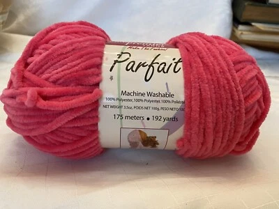 NWT Vintage PREMIER YARNS PARFAIT Bulky Bright Pink 100% Polyester 3.5 oz 192 Yd - Image 1 of 4