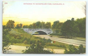 Entrada postal a Rockefeller Park Cleveland Ohio publicada 1908 - Imagen 1 de 2