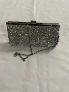 Original Inc Women's Lexy Rhinestone Chain Strap Clutch Handbag - Silver - Picture 1 of 3