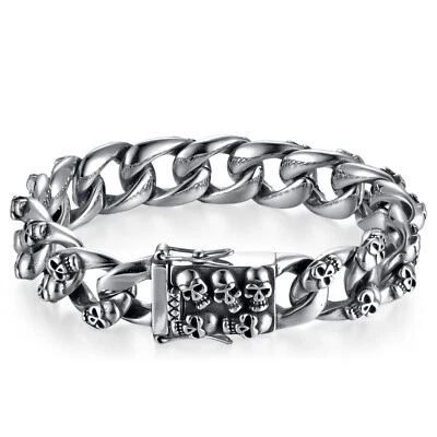 Herren Armband Herrenarmband Armkette Edelstahl Skull Armband Schmuck - Bild 1 von 4