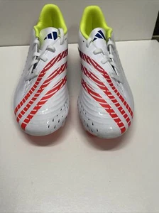Adidas Predator Edge 4 FxG White, Solar Yellow, Power Blue UK 8.5 Football Boots - Foto 1 di 11