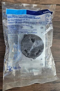Leviton 30 Amp Unterputz flache Einzelsteckdose, schwarz 7313-S00 A2 - Bild 1 von 3