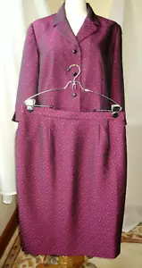 M.H.M MELISSA HARPER 3/4 SLEEVE PINK/BLACK JACKET & SKIRT 2 PC SUIT SET 16 - Picture 1 of 10