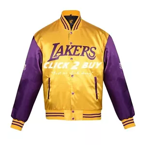 Kobe Bryant Lakers Basketball Uni Satinjacke Letterman Bomber - Bild 1 von 4