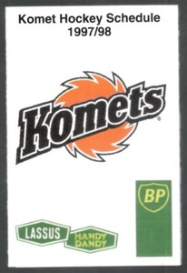 1997-98 Fort Wayne Komets IHL Hockey Schedule !!! Wendy's