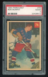 Ron Murphy RC 1954-55 Parkhurst #76 Rookie New York Rangers PSA 2 GOOD - Picture 1 of 2