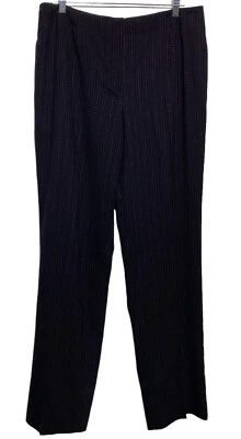 Carlisle Pants Women Size 16 Wool Blend Dress Slacks Black Pink Dash 109580 NEW - Image 1 of 4