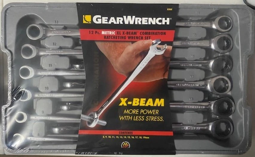 GearWrench 85888 Juego de 12 piezas Juego de llaves de trinquete combinadas métricas X-Beam Foto 1 de 1