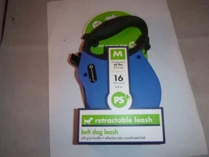 NEW PS+ Soft Grip Retractable Dog Leash Up to 65 lbs 16 Feet Long Blue - Picture 1 of 3