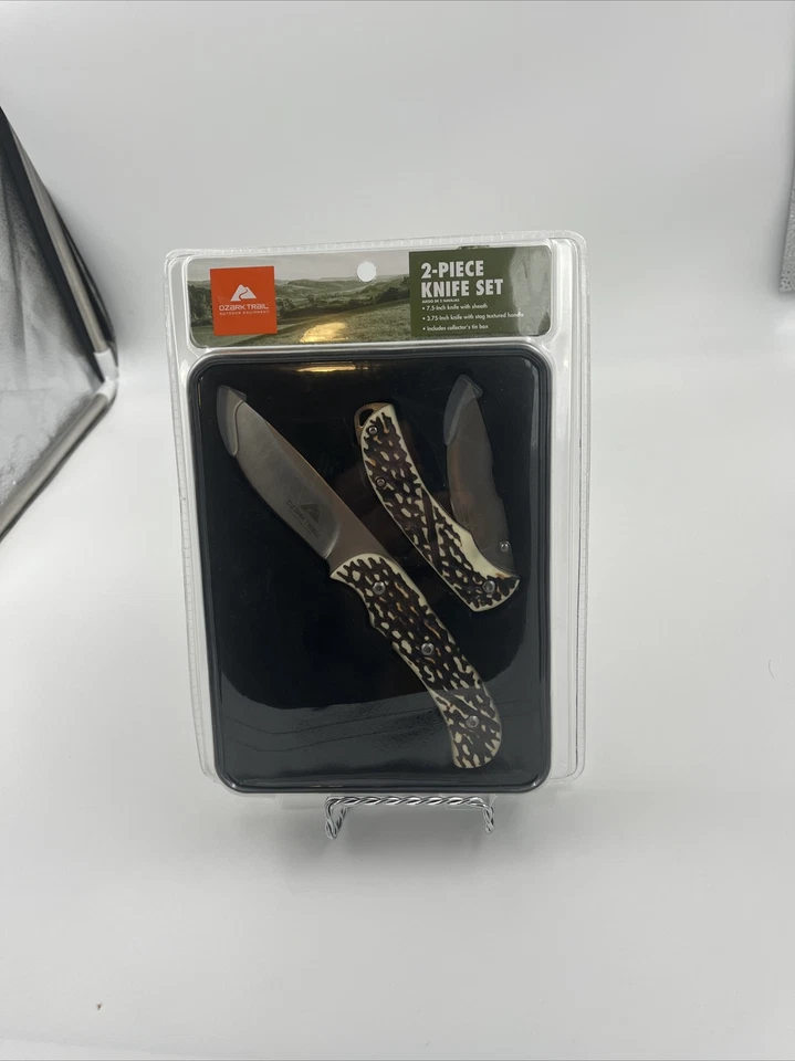 Ozark Trail 2 Piece Knife Set in Collectors Tin Stainless Steel