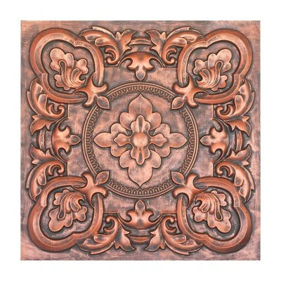 Azulejos de techo 2x2 imitación lata decoración salón panel de pared PL30 cobre rústico 10 un./lote Foto 1 de 4