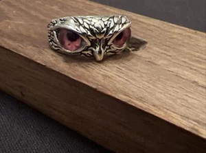 New Owl-Pink Eyes Ring, Renaissance, Silver Color. Size 8 & Larger, Adjustable! - Bild 1 von 16
