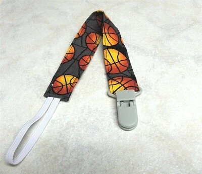 Baby Infant Toddler Handmade Pacifier Holder Clip Basketball  Boy Girl - Image 1 of 3