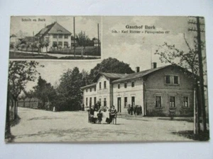 seltene alte Ak Bautzen Oberlausitz Gasthof Burk K. Richter Schule zu Burk 1922 - Bild 1 von 2