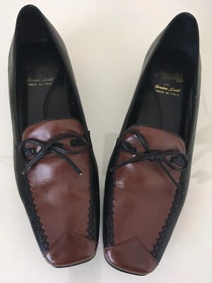 Ladies Italian Leather shoes two tone black/ tan  size 4.5 (37.5) Fitting AA  - Image 1 of 4