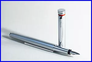 1990er rOtring Patronen Füller mit MEDIUM Stahl Feder in matt stahl - Bild 1 von 6