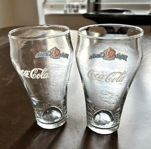 VTG Set of 2 White Castle Coca Cola 90th Anniversary Glass Tumbler 16oz 6.5" - Picture 1 of 6