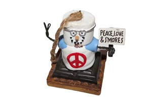 The Original S'mores Midwest Peaceful Hippie Snowman Christmas Holiday Ornament - Picture 1 of 3