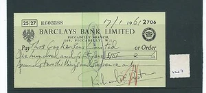 CHEQUE - CH1217- USED -1961- BARCLAYS BANK, 160 PICCADILLY, LONDON NW2 - Picture 1 of 1