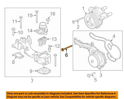 Perno de bomba de agua Ford OEM 14-16 F-450 Super Duty 6,7 L-V8 W500318S437 Foto 1 de 2