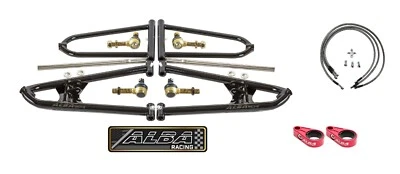 Yamaha YFZ 450 A Arms +2 +1 Chromoly Adjustable 06 & up Brake Lines Clamps Alba - Image 1 of 4